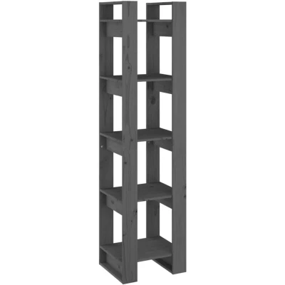 Image of vidaXL Book Cabinet/Room Divider Grey 41x35x160 cm Solid Wood Pine