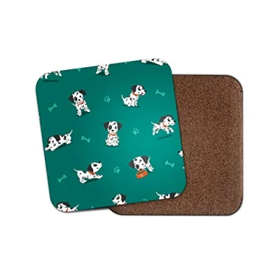 Image of 1 x Cute Dalmatian Coaster Puppies Dogs Puppy Adorable Cartoon Animal #15329