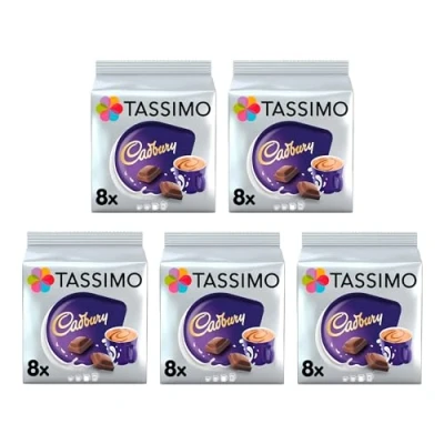 Image of Tassimo Cadbury Hot Chocolate Pods x8 (Pack of 5, Total 40 Drinks)