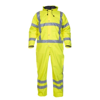 Image of Ureterp Sns High Visibility Waterproof Coverall Saturn Yellow Large