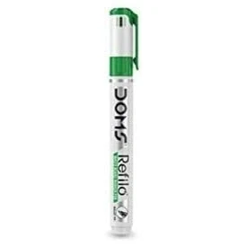 Image of Doms Refilo GREEN Bullet Tip Whiteboard Markers Pens Easy Clean Erase Dry Wipe (1 x Marker)