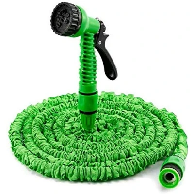 Image of MantraRaj Expandable Garden Flexible Magic Hose Pipe Lightweight With 7 Function Water Spray Gun Tap Nozzle Brass Fittings Anti leakage for Home Outdoor Easy Storage 50ft 15m