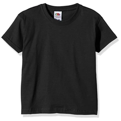 Image of Fruit of the Loom Unisex Kids Valueweight Short Sleeve T Shirt, Black, 14 15 Years (Manufacturer Size:36) B