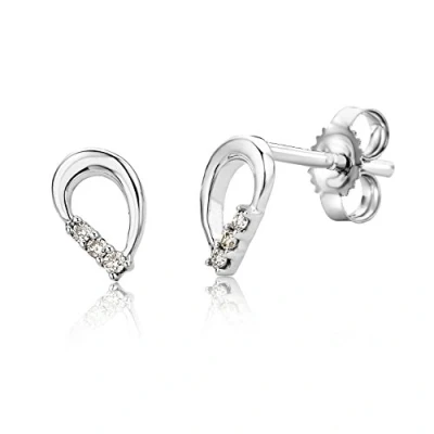 Image of Miore Earrings Women studs White Gold 9 Kt / 375 Diamonds 0.04 ct