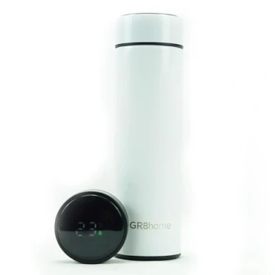 Image of LED Display Smart Water Bottle Vacuum Insulated Flask 500ml Stainless Steel Thermal Cup with Digital Temperature (White)