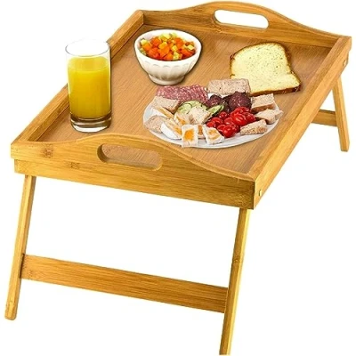 Image of Home it bed tray table with folding legs, and breakfast Bamboo SYNCHKG044318