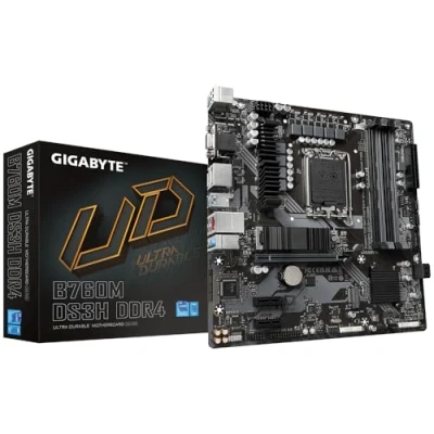 Image of Gigabyte B760M DS3H DDR4 Motherboard Supports Intel Core 14th Gen CPUs, 6+2+1 Phases Digital VRM, up to 5333MHz (OC), 2xPCIe 4.0 M.2, 2.5GbE LAN, USB 3.2 Gen2