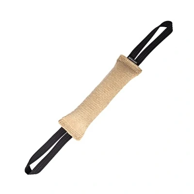 Image of DINGO GEAR Bite Tug with 2 Handles Reinforced for Dog Training and Fun 28 x 6 cm, Jute