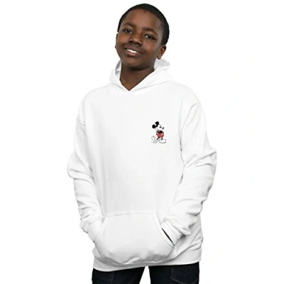 Image of Disney Boys Mickey Mouse Kickin Retro Chest Hoodie (White) Size 12 13Y