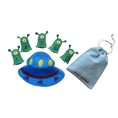 Image of 5 Little Men in the Flying Saucer Nursery Rhyme Storytelling Educational Finger Puppet