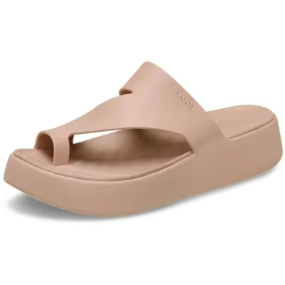 Image of Crocs Women Sandal,Getaway Platform Toe Loop,Pink Caramel,4 UK