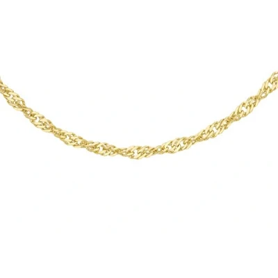 Image of Carissima Gold Women&#039;s 9 ct Yellow 1.4 mm Diamond Cut Twist Curb Chain Necklace of Length 41 cm/16 Inch