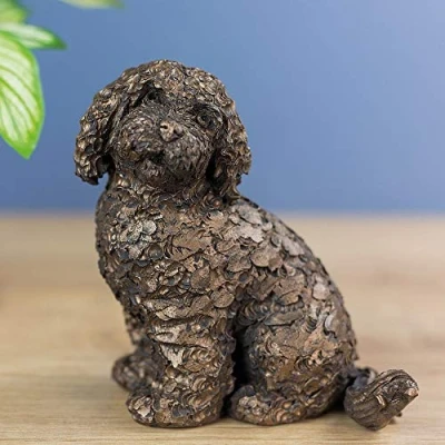 Image of Frith Sculpture Cockapoo Dog Cold Cast Bronze Ornament Jasper