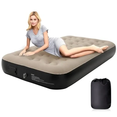 Image of Single Airbed, NO Socket Needed JUST One click, Self Inflating Mattress Air Bed with Built in Pump Airbed Inflatable Blow up for Camping/Home 190x98x25cm
