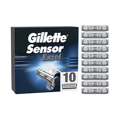 Image of Gillette Sensor Excel Razor Blades for Men Pack of 10 81553740