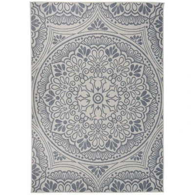 Image of vidaXL Outdoor Flatweave Rug 160x230 cm Blue Pattern