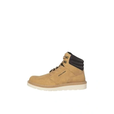 Image of Jack &amp; Jones Jfwohio Laceup ankle boots, Men&#039;s, Size: 8, Honey Imitation leather/ textile