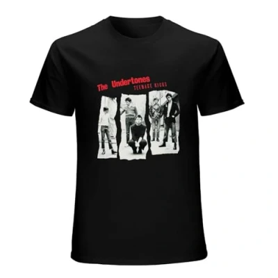 Image of Guniangjia Men&#039;s The Undertones Teenage Kicks, Band, Hypnotised 1980 T Shirt Black XL