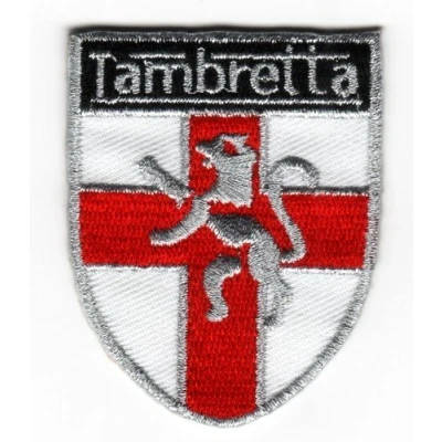 Image of Sew on Iron Embroidered Patch Lambretta England St. George Shield Scooter MOD Badge