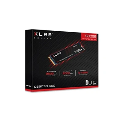 Image of PNY XLR8 CS3030 M.2 NVMe Internal 500GB SSD, up to 3,500 MBs (Read), 2,000 (Write) speeds (M280CS3030 500 RB), BLACK