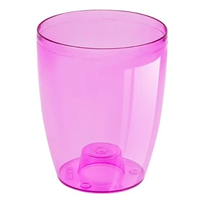 Image of Pink HIGH COUBI ROUND transparent flower pot, 6 colours