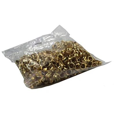 Image of Rexel Natural Brass Finish Eyelets, For up to 15 Sheets, 4.7 mm Diameter and 3.2 Length, Use with Hole Punch Eyelet Pliers, Copper Plated, Pack of 500, 20320050