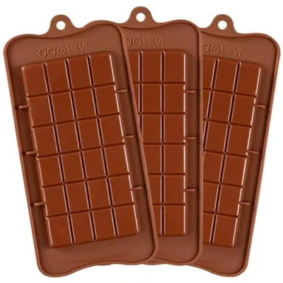 Image of VIKKI Break Apart Chocolate Moulds, 3 PCS Silicone Candy Molds, Molds Non Stick Reusable DIY Baking Protein &amp; Energy Bar
