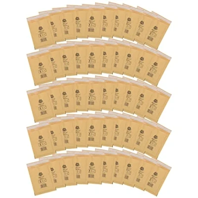 Image of AB Tools 50pk Genuine Gold Jiffy Bag Airkraft Bubble Padded Mail Envelope Size 0