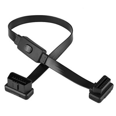 Image of Qiilu OBD2 Splitter Adapter, 16 Pin Male to Female Extension Cable Adapter Connector With ON/OFF Switch