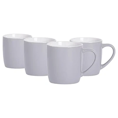 Image of 4x Grey 350ml Coloured Coffee Mugs By Argon Tableware