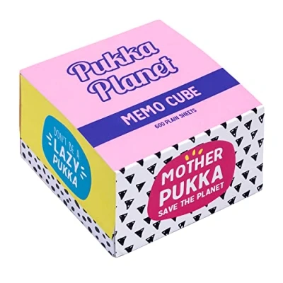 Image of Pukka Pad, Planet Memo Block 600 Glue Bound Sheets of 100% Recycled 70GSM Paper Vegan and Fully Recyclable 2 Pack