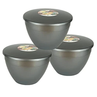 Image of Just Pudding Basins Silver 2 Pint 1.14l Coloured Multipack Basin for Steam Puddings (3 Pack)