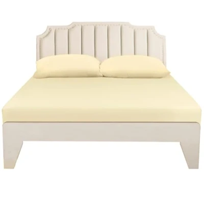 Image of Lirex Fitted Sheet, King Size 100% Cotton 300 Thread Count Soft Breathable Cream White
