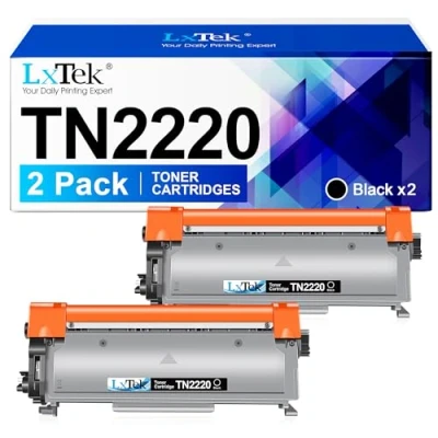 Image of LxTek Compatible Toner Cartridge Replacement for Brother TN2220 TN 2220 TN2010 2010 with HL 2130 2240 2240D 2250DN 2270DW 7360N 7055 7055W 7060D 7070DW FAX 2840 (Black,2 Pack)