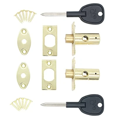 Image of Window Security Mortice Rack Bolts Pack of 2 with Star Keys Brass