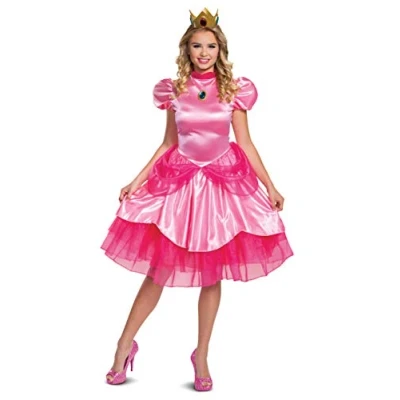 Image of DISGUISE Women&#039;s Princess Peach Deluxe Costumes, Pink, Large