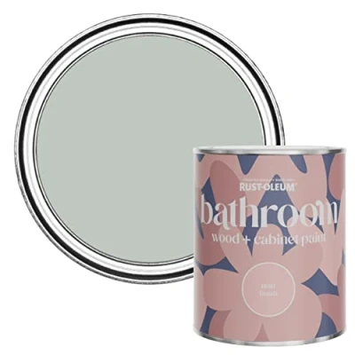 Image of Rust Oleum GREEN Moisture Resistant Bathroom Wood and Cabinet Paint in Matt Finish CHALK 750ML