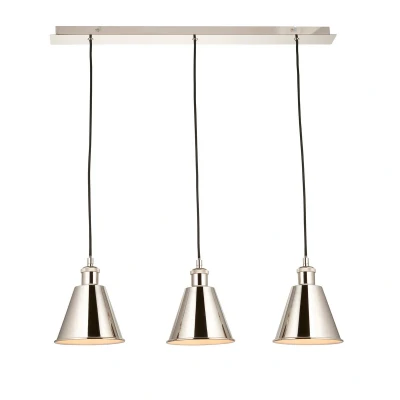Image of Brescia Plate Pendant Ceiling Lamp, Bright Nickel