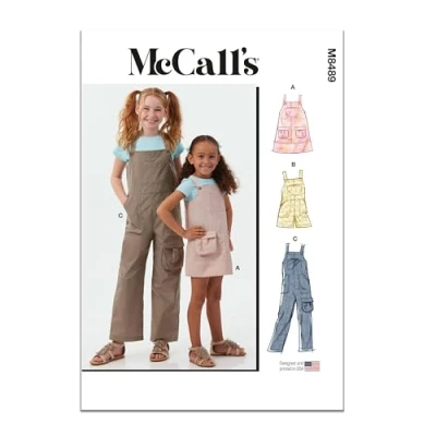 Image of MCCALLS Sewing Pattern M8489HH Children&#039;s and Girls&#039; Pinafore Overalls HH (3 4 5 6)