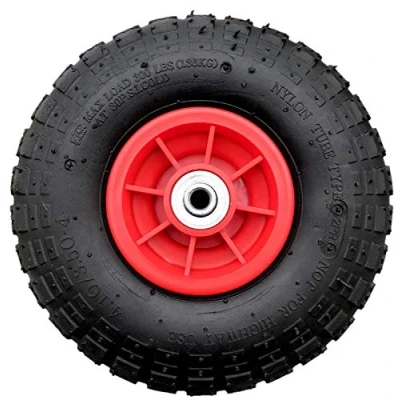 Image of KetoPlastics 10&quot; PNEUMATIC 4.10/3.50 4 SACK TRUCK TROLLEY WHEELBARROW WHEEL WITH 20MM ROLLER BEARINGS