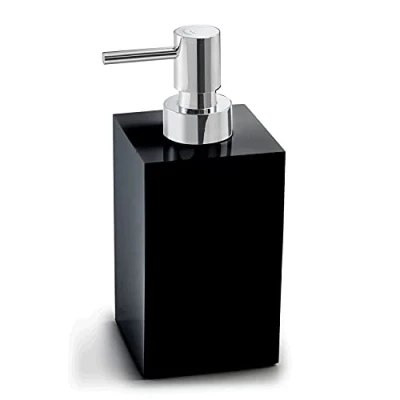 Image of Gedy G Bangkok Black, Dimensions and Weight: 17.2 x 7.3 8.4 cm &amp; 0.55 kg, Capacity 250 ml, Resin Sand Bathroom Soap Dispenser, R&amp;S Design, 2 Year Warranty, Unica