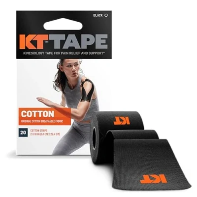 Image of KT TAPE Original, Pre cut, 20 Strip, Cotton, Black