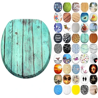 Image of Sanilo Soft Close Toilet Seat, Wide Choice of New Seats, Stable Hinges, Easy to Mount (Lumber)