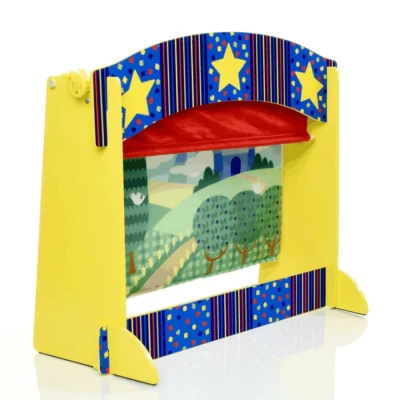 Image of Melissa &amp; Doug Tabletop Puppet Theater Sturdy Wooden Construction