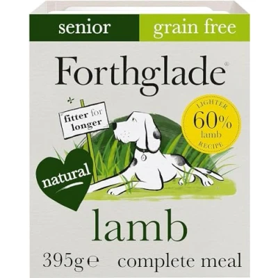 Image of Forthglade Wet Dog Food (18 x 395g Trays) Senior Dogs 7 Years+, Grain Free Food, Lamb with Vegetables, Stomach Sensitive Natural Ingredients, Hypoallergenic