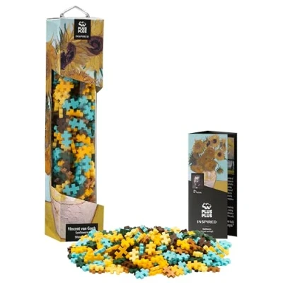 Image of PLUS 5163 Building Set 350pc Van Gogh Sunflowers Unique Wall Art, Home Decor, for Adults and Children Ages 8+, STEM Learning Resources, 350 Pieces