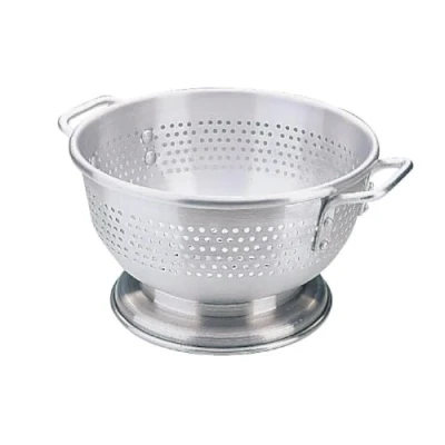 Image of Vogue 12841 Colander 14In Strainer Kitchen Cooking Heavy Duty Aluminium Handles,Silver