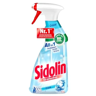 Image of Sidolin Cristal Glass Cleaner (500ml) Spray Bottle for a Perfect Shine and Anti Crack