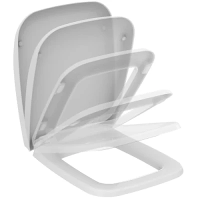 Image of Ideal Standard T663801 Ventuno Angolo Toilet Seat Soft Close Hinges Stainless Steel White