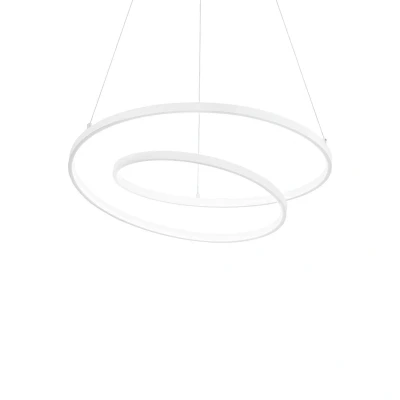 Image of OZ Dimmable Swirl Integrated LED Pendant Ceiling Light White, 3000K